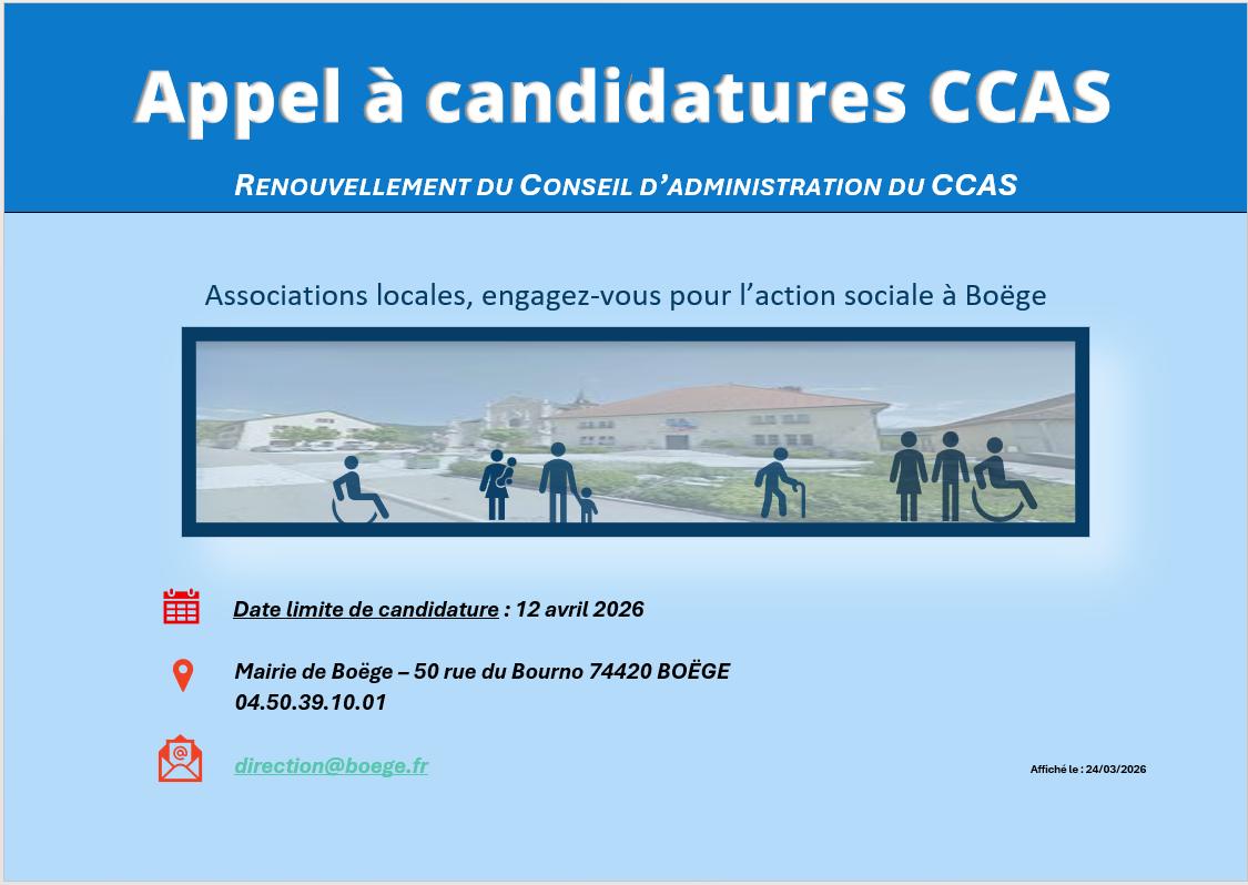 Appel à candidatures CCAS